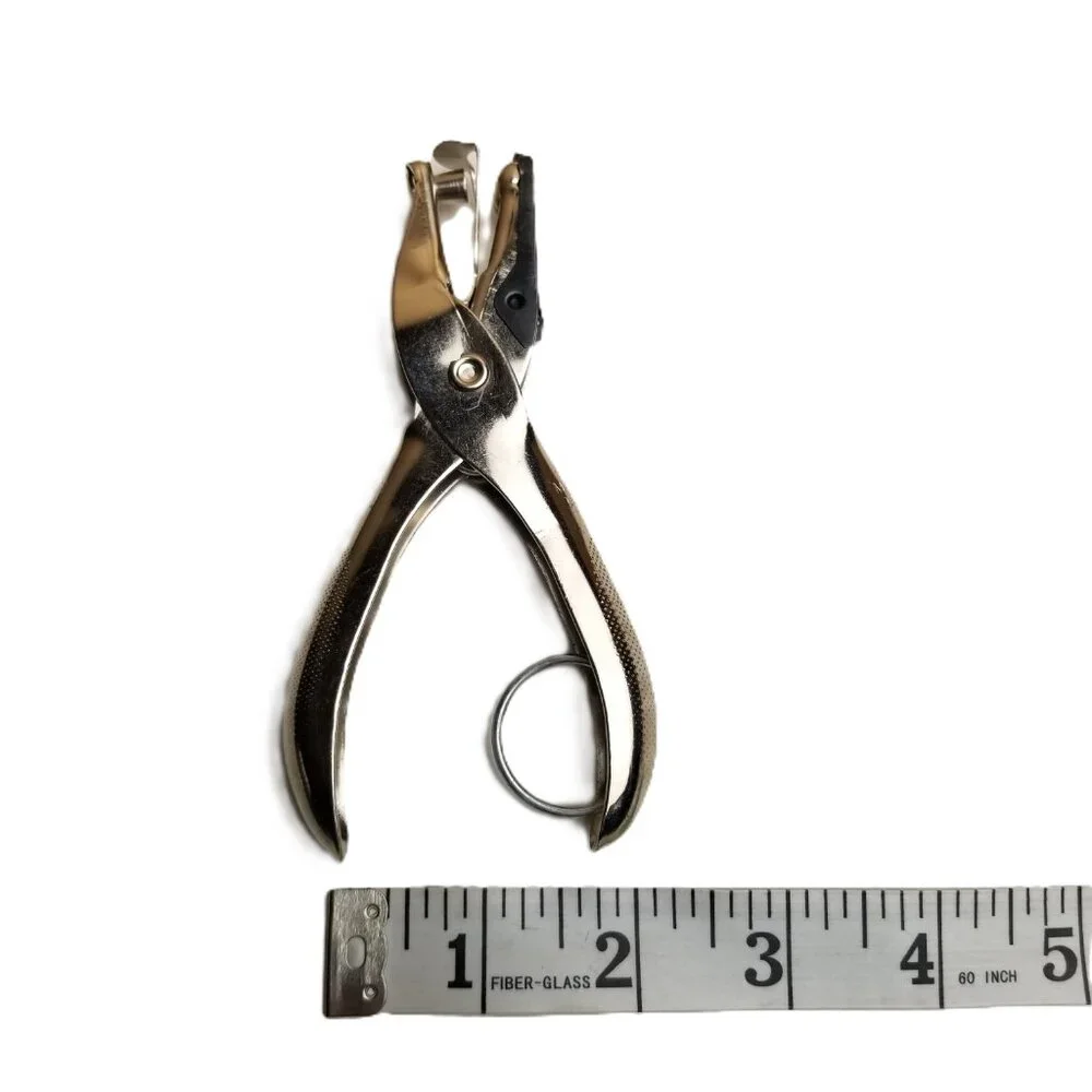 Professional Leather Hole Punch Pliers Tool Single Hole Silver Metal Crafting Je